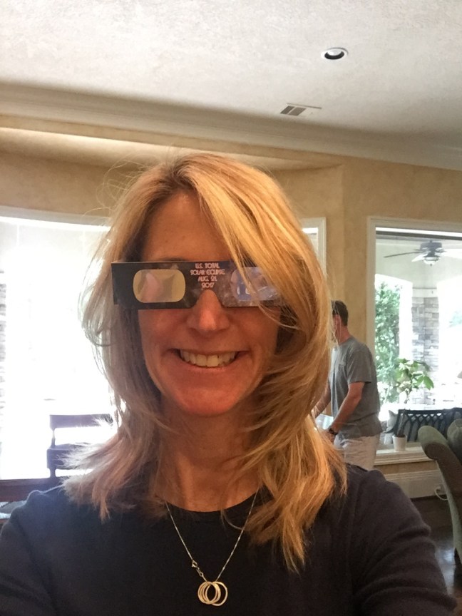 Mrs. Caldwell in Eclipse Glasses